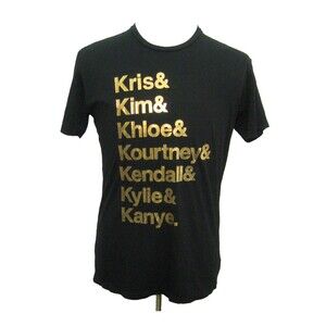 Kanye West & Kardashians T-Shirt Mens Black Large Short Sleeve Graphic Cotton